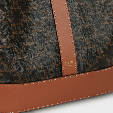 MEDIUM BUCKET IN TRIOMPHE CANVAS AND CALFSKIN TAN - Image 4